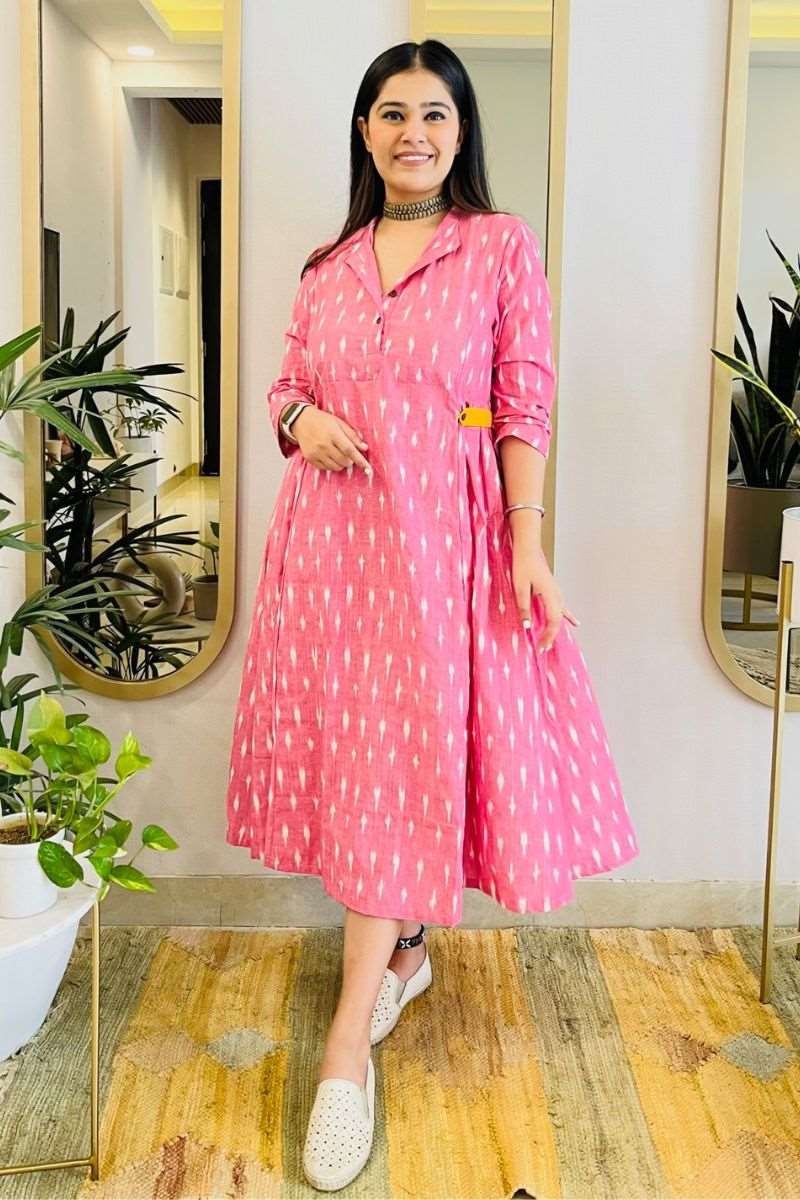 PINK IKAT BOHO DRESS
