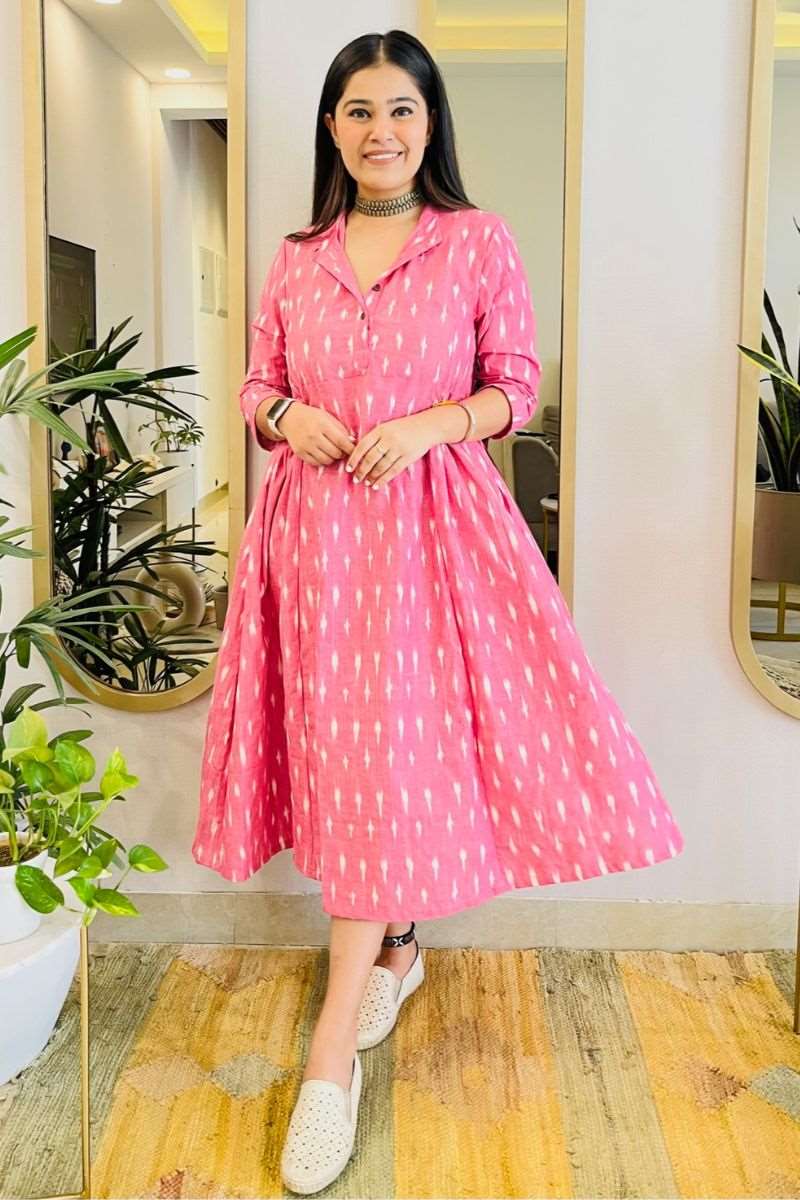 PINK IKAT BOHO DRESS